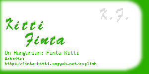 kitti finta business card